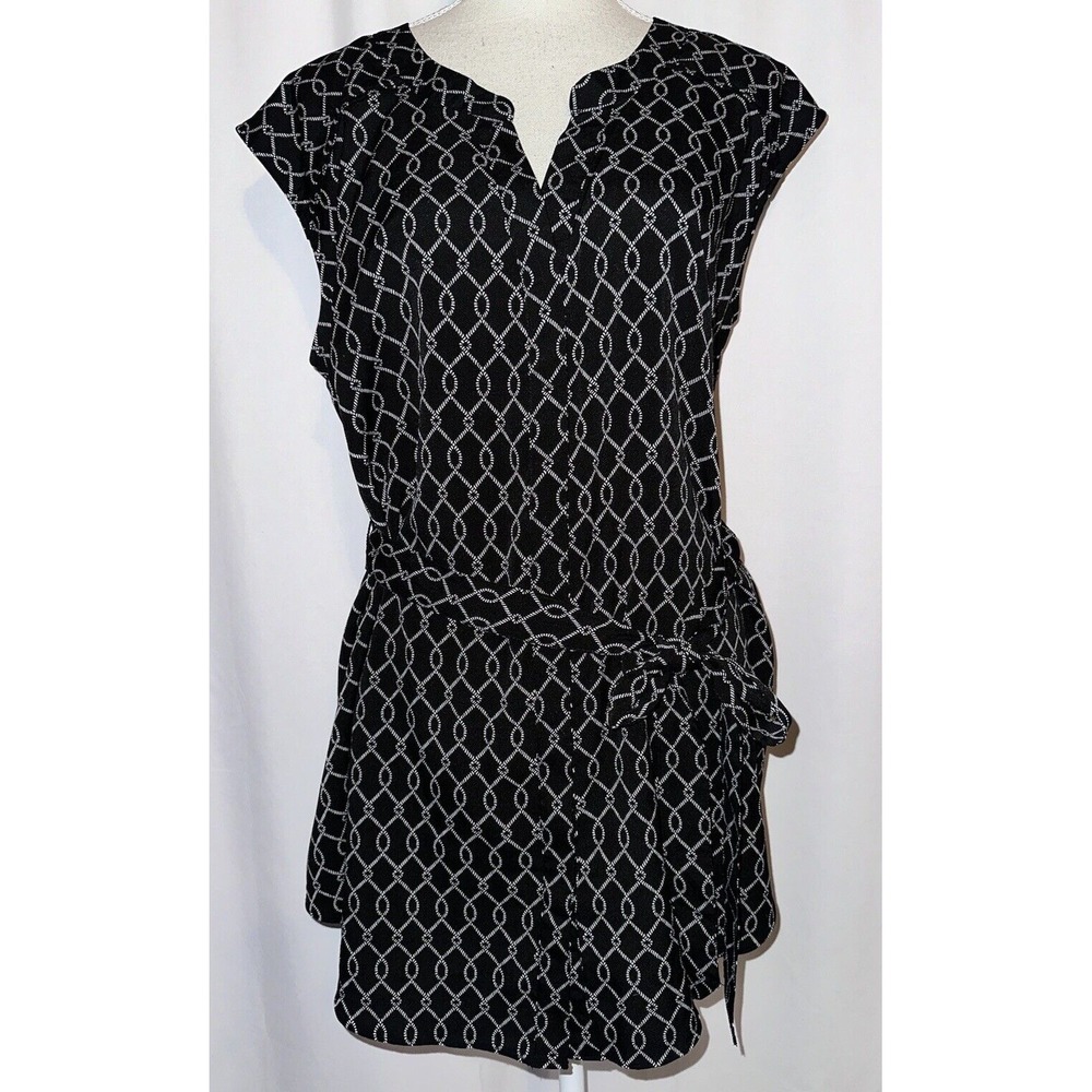 Motherhood Maternity Top Womens Size L Tunic Sleeveless Sash Belt 100% Polyester